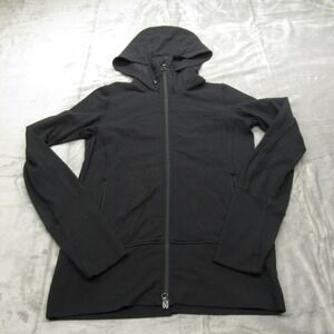 Lululemon‎ Hoodie Jacket Womens 6 Black Full Zip Thumbholes Heavyweight Run Gym